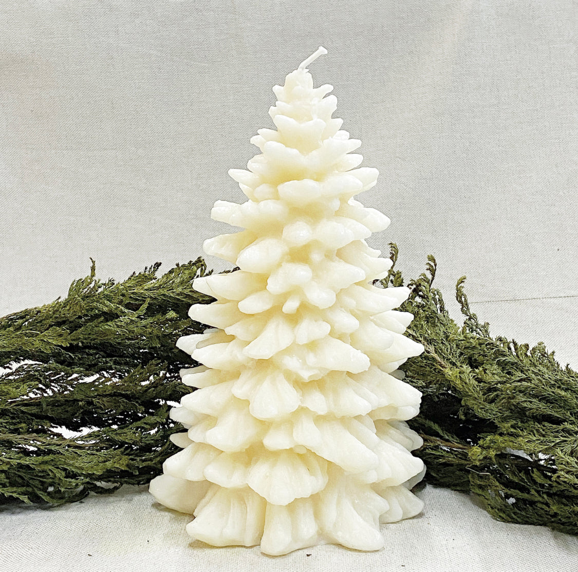 vela de árbol navidad · marfil
