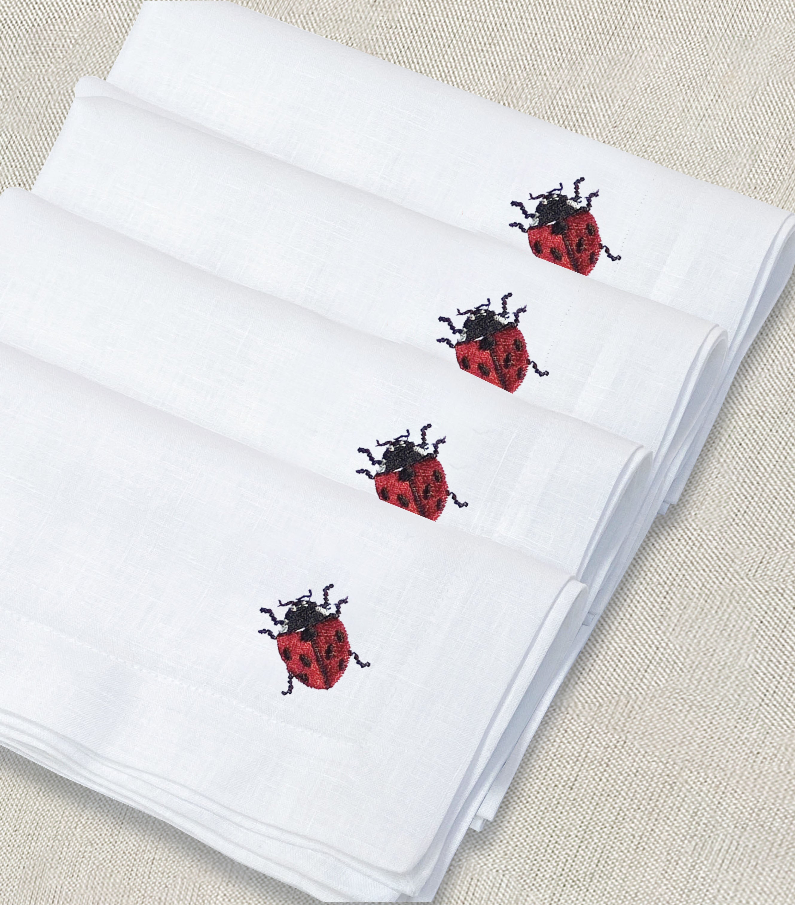 servilleta de lino bordado catarina - Barioles Casa