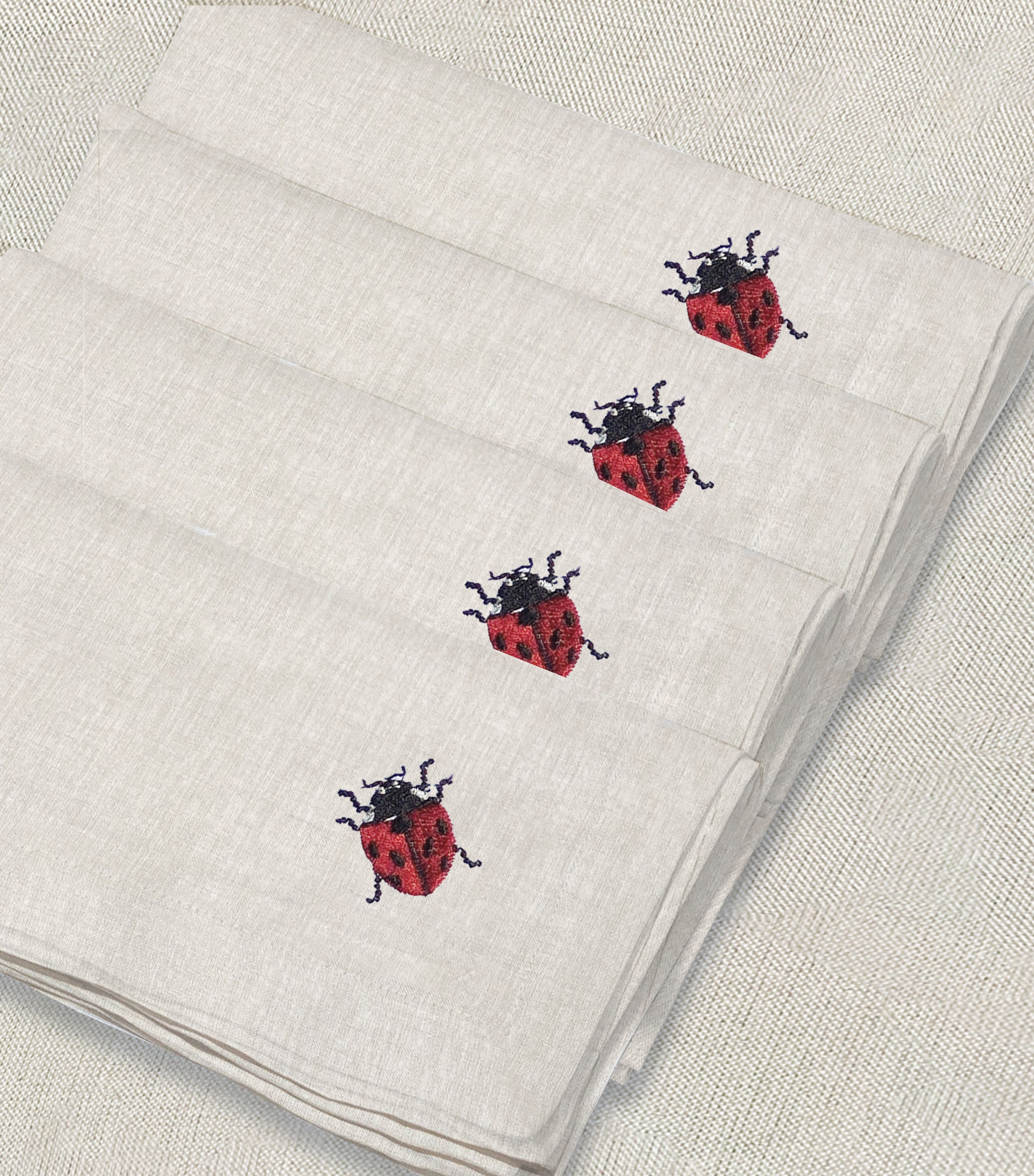 servilleta de lino arena bordado catarina