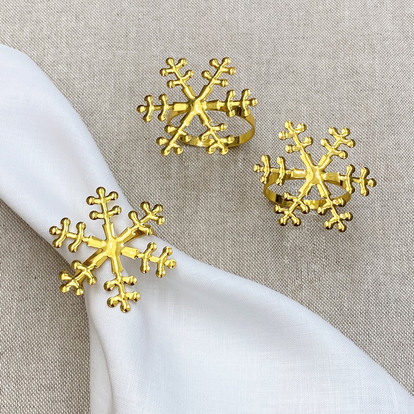 servilleteros copos navidad · set de 6