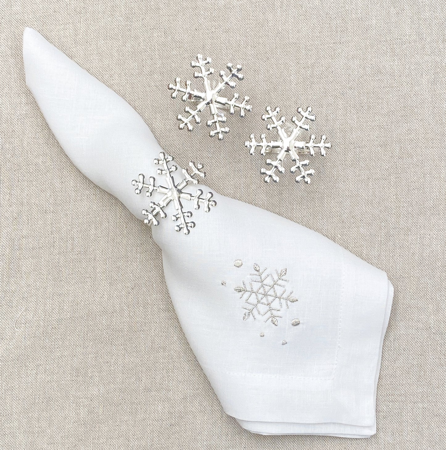 servilleteros copos navidad · set de 6