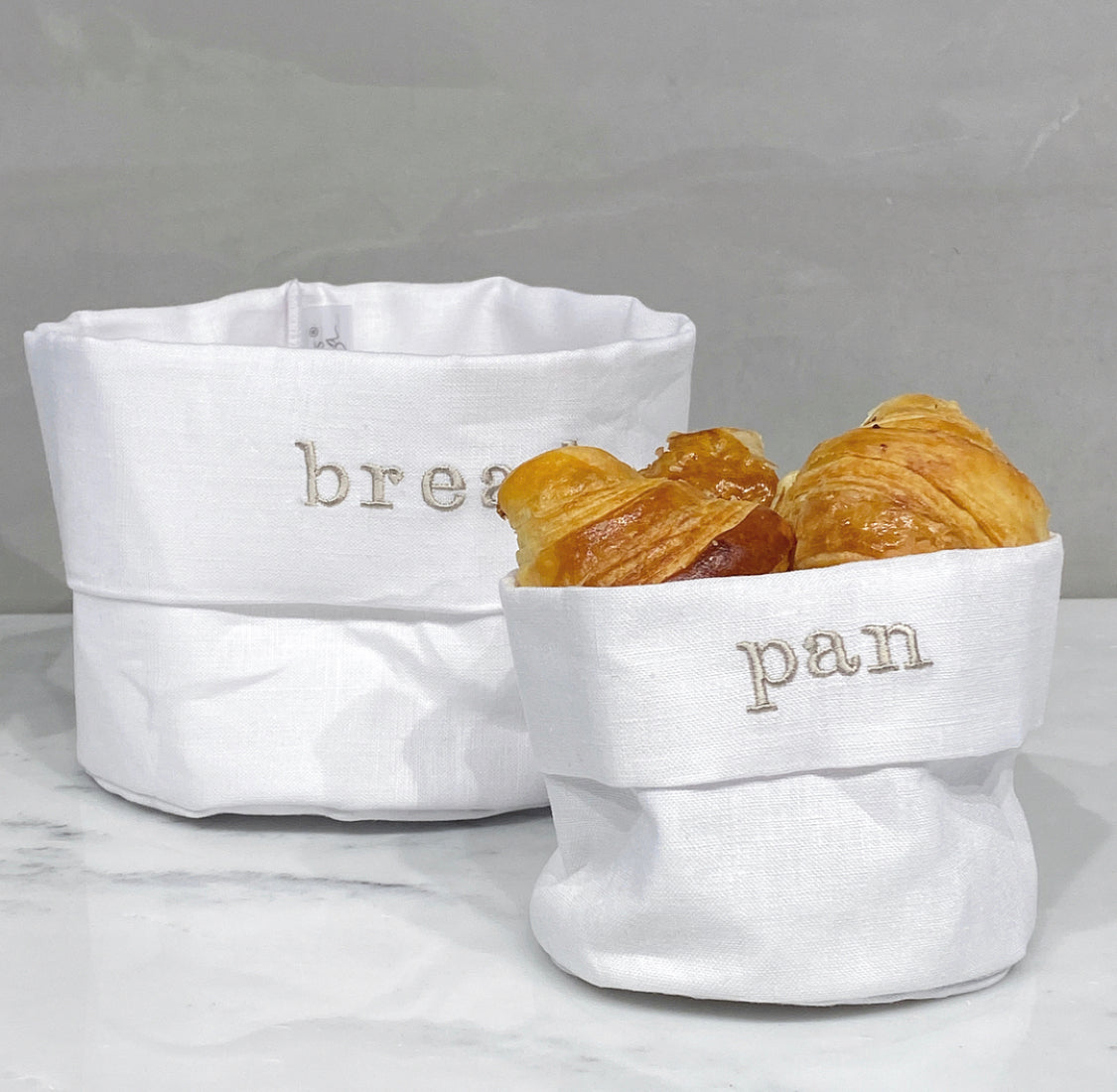 panera de lino blanco mini - Barioles Casa