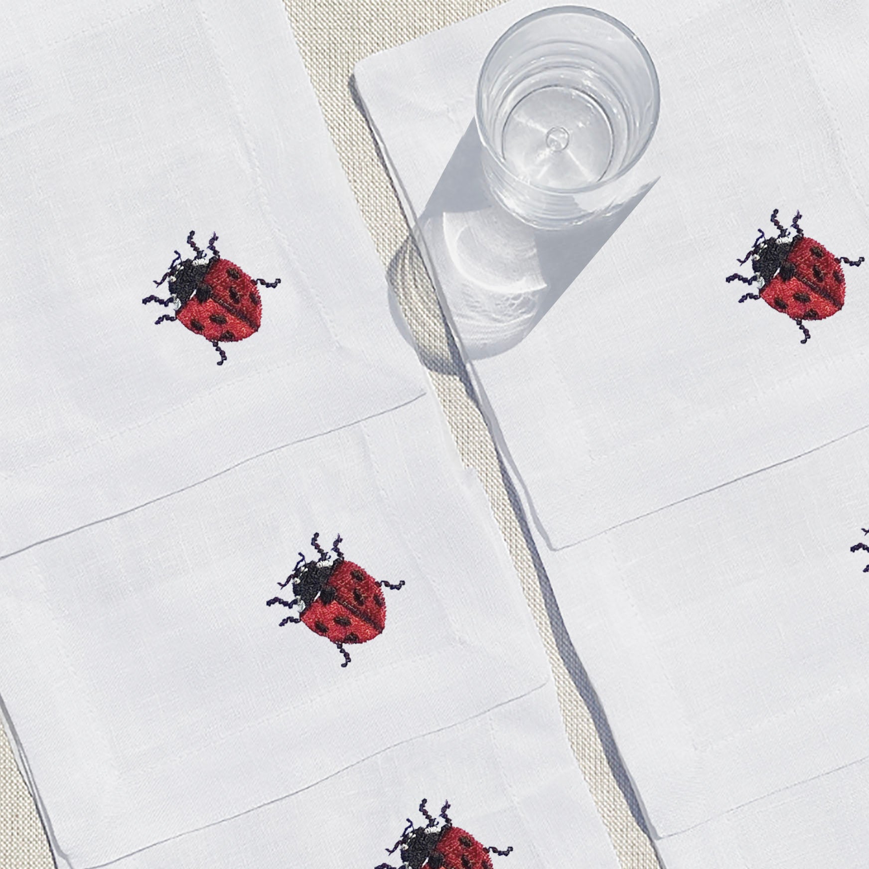 Mantelería de Lino Bordada | Insectos | Bariolés Casa México