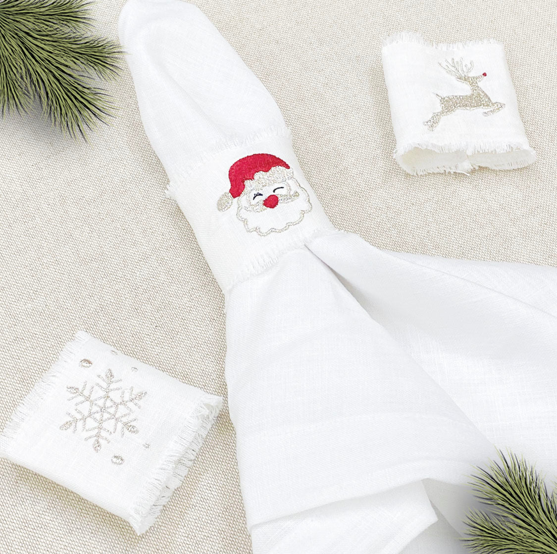 Mantelería de Lino Bordados Navidad | Bariolés Casa México