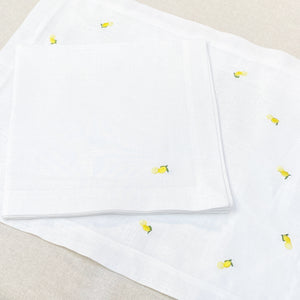 individual con servilleta de lino bordado tiny lemons - Barioles Casa