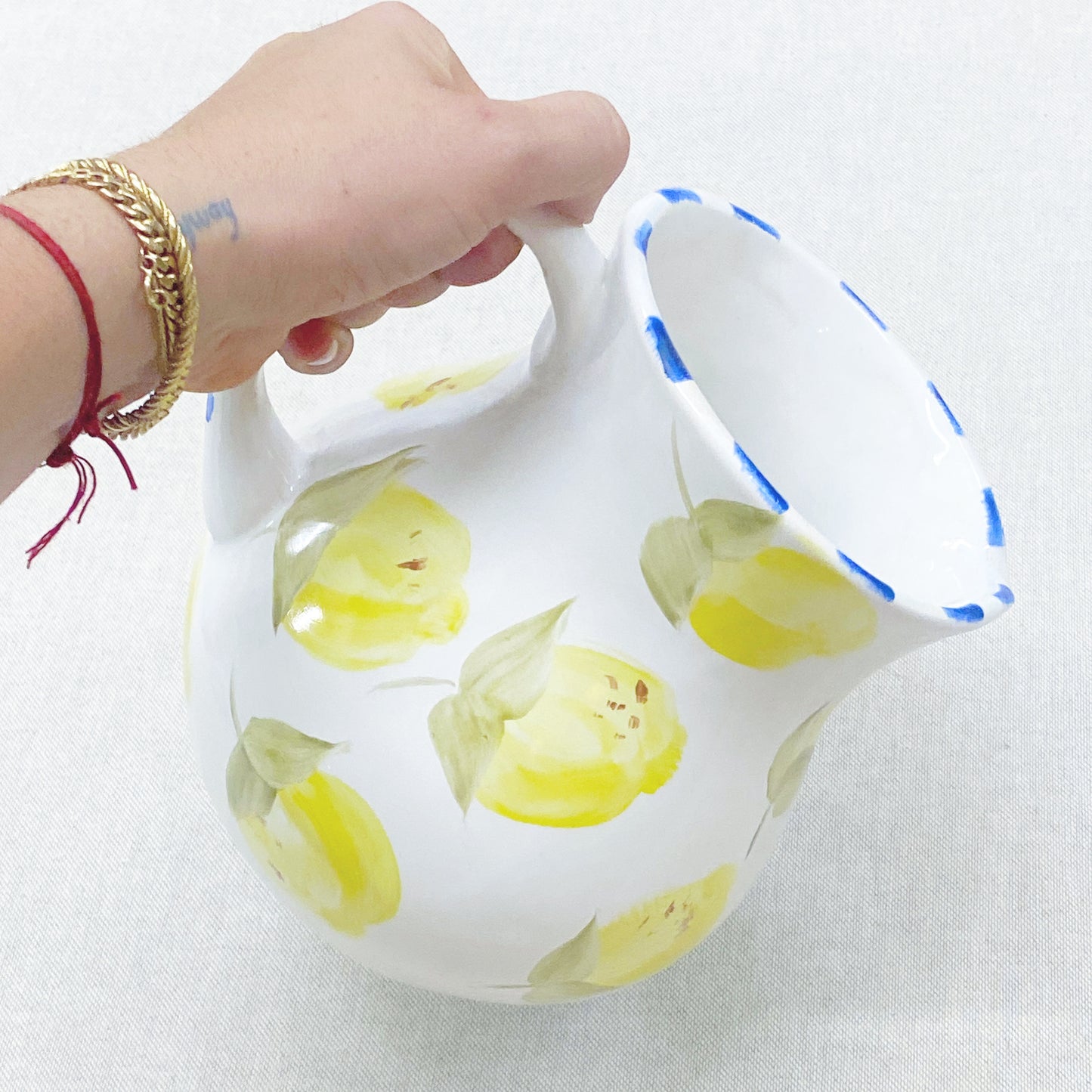 jarra chica de ceramica pintada · limones