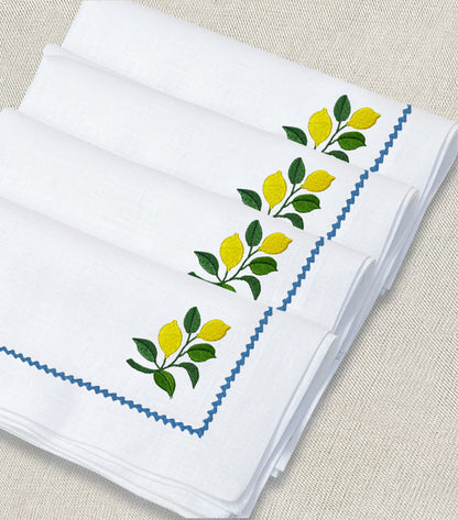 servilleta de lino bordado lemon vine