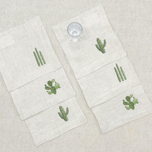 coctelera nopal cactus · lino arena · set de 6 - Barioles Casa