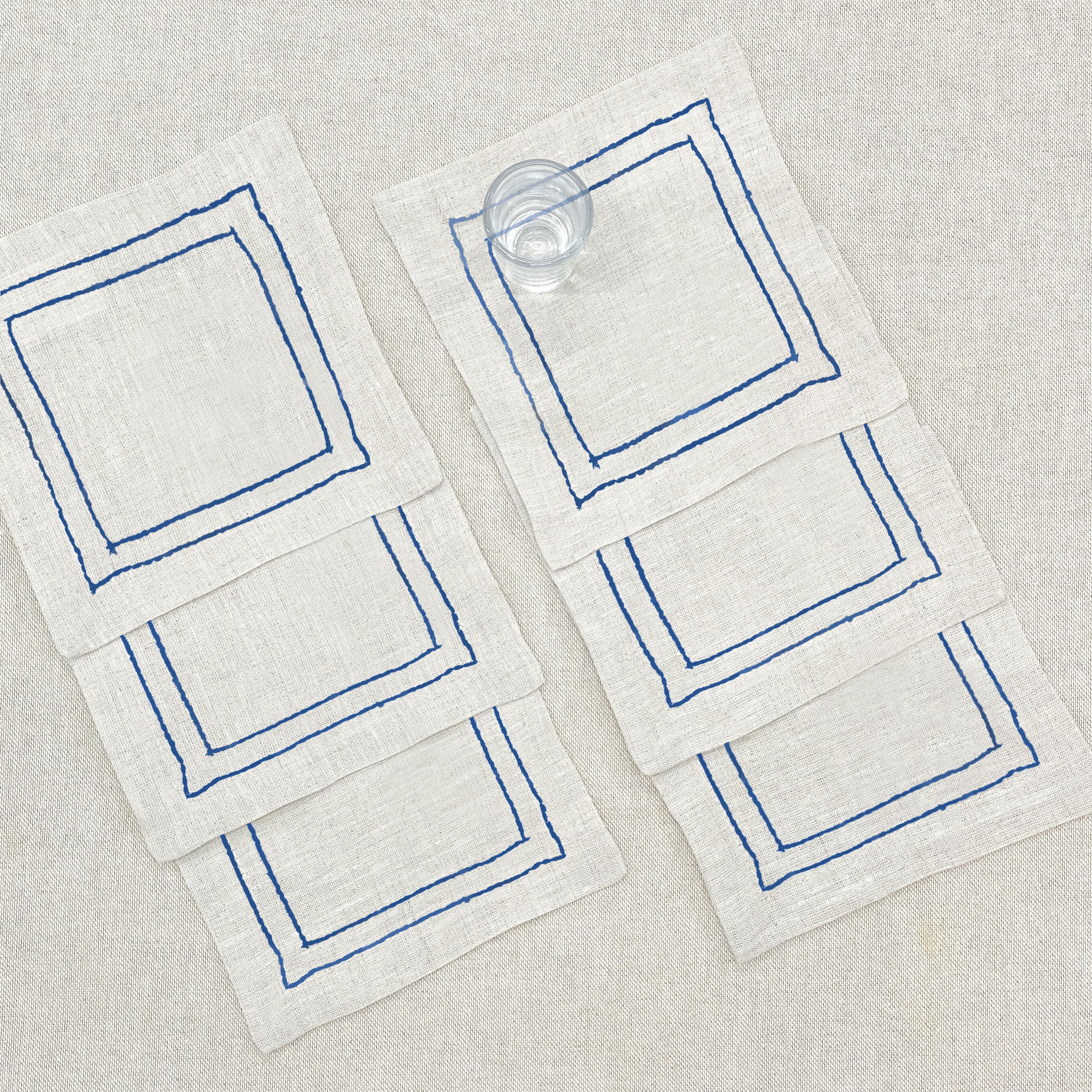coctelera lino arena rayas · set de 6
