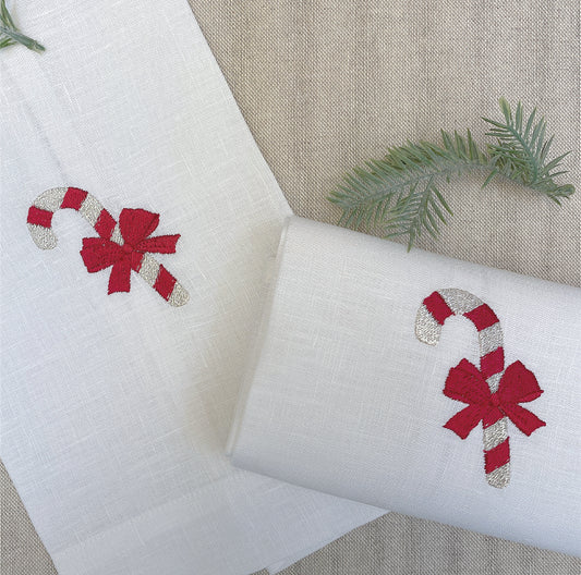 toallas lino bordado navidad · par (2)