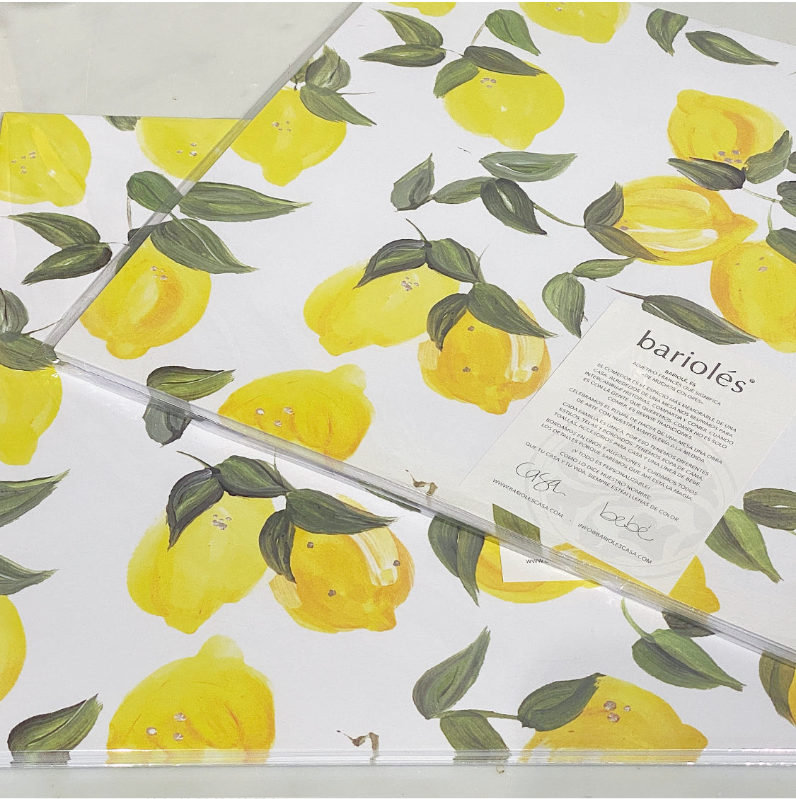 individuales de papel diseño limones 50 hojas