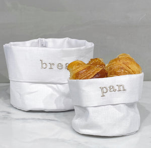panera de lino blanco mini - Barioles Casa