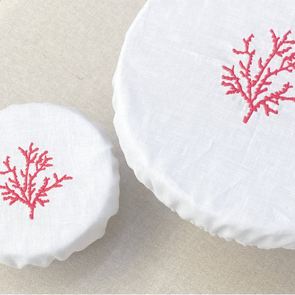 funda de tazón bordada coral