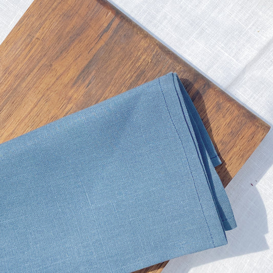 servilleta de lino basico color azul