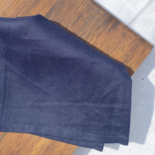 servilleta de lino basico color azul marino
